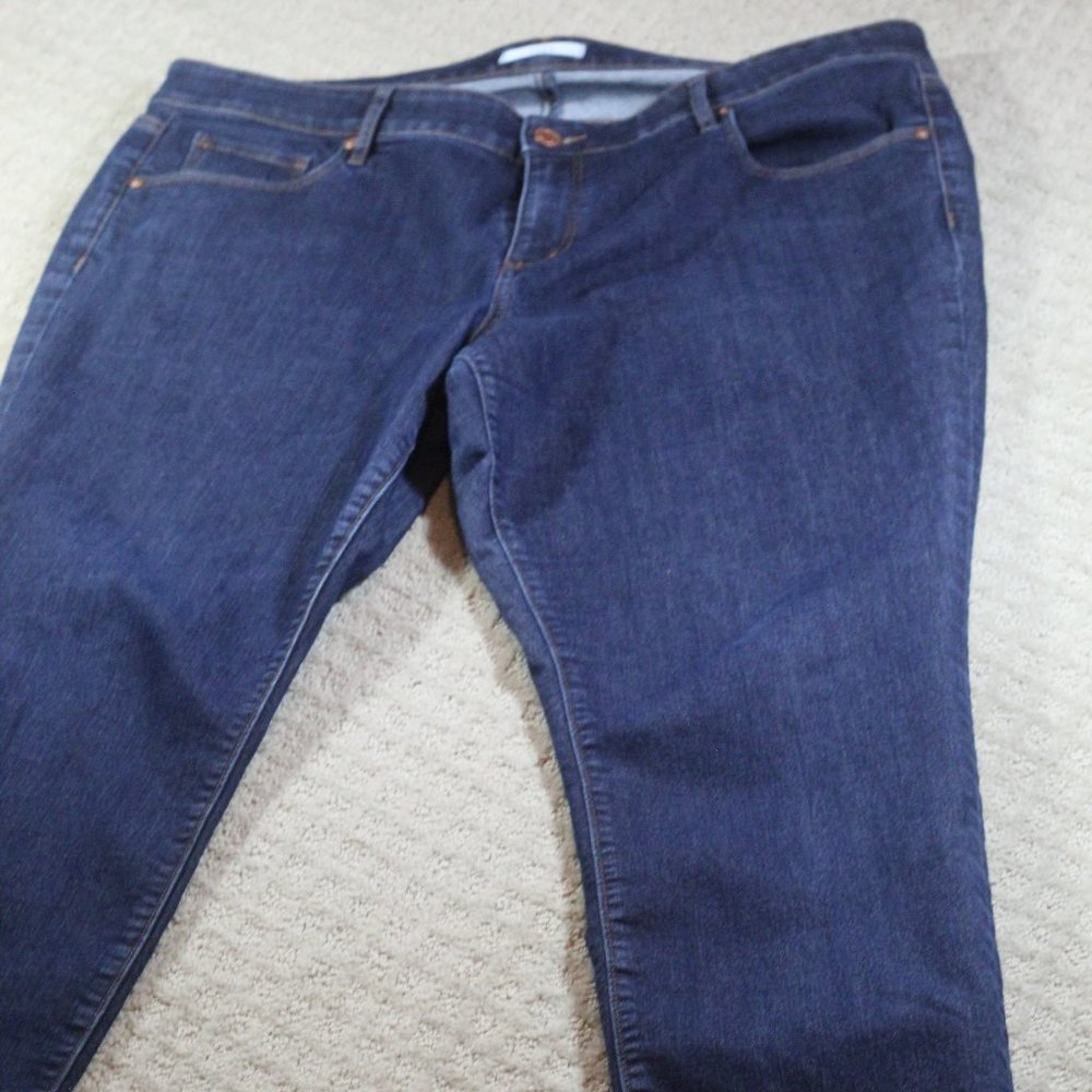 Loft Plus Size 18 Dark Wash Modern Straight Blue Jeans